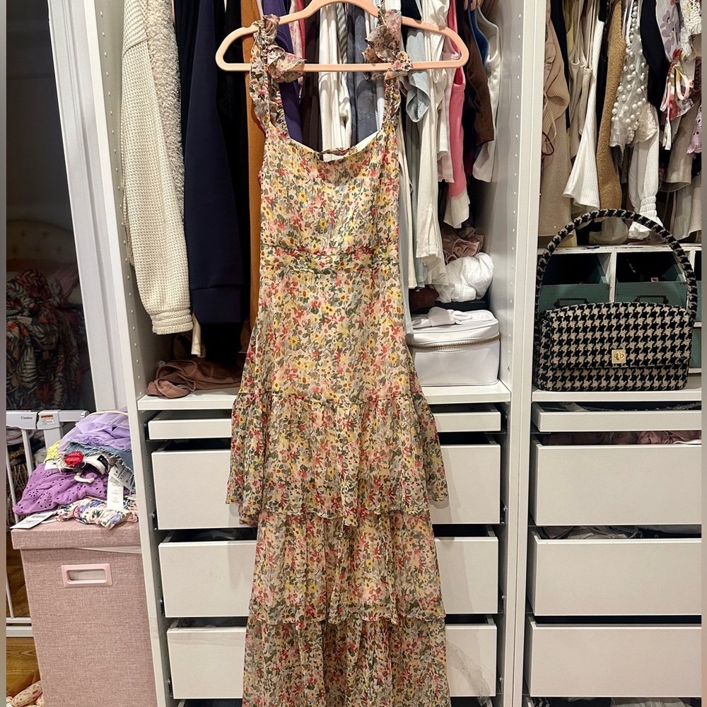 Astr Floral Tiered Maxi Dress